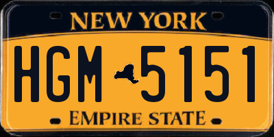 NY license plate HGM5151