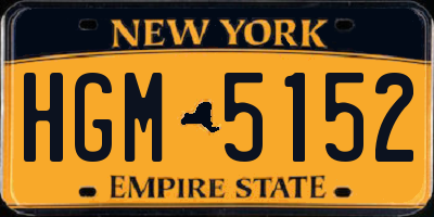 NY license plate HGM5152