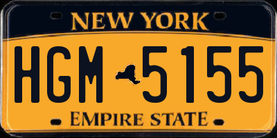 NY license plate HGM5155