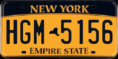 NY license plate HGM5156