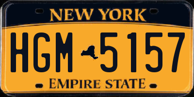 NY license plate HGM5157