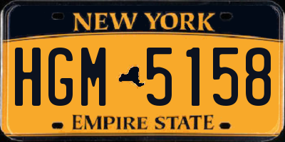 NY license plate HGM5158