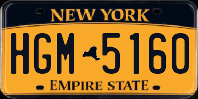 NY license plate HGM5160