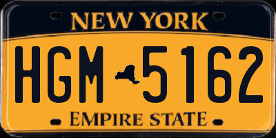 NY license plate HGM5162