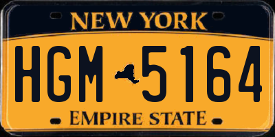 NY license plate HGM5164