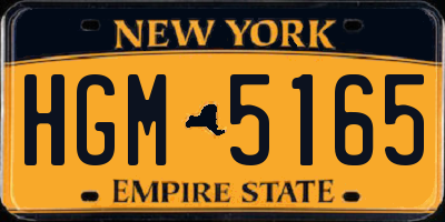 NY license plate HGM5165