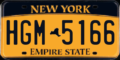 NY license plate HGM5166