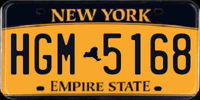 NY license plate HGM5168