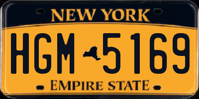 NY license plate HGM5169