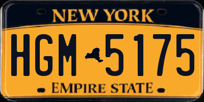 NY license plate HGM5175