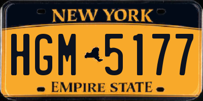 NY license plate HGM5177