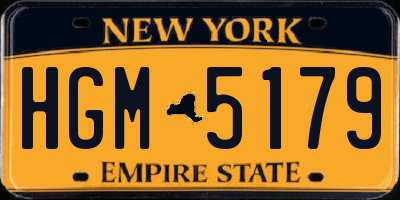 NY license plate HGM5179