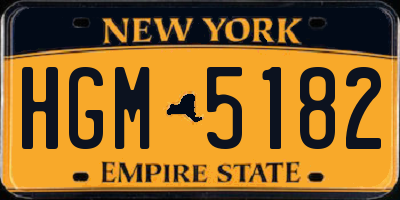 NY license plate HGM5182