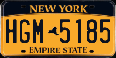 NY license plate HGM5185