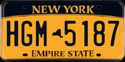 NY license plate HGM5187