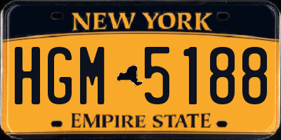 NY license plate HGM5188