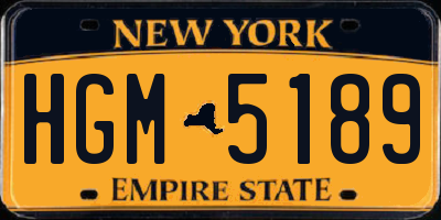 NY license plate HGM5189