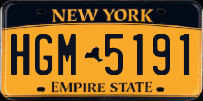 NY license plate HGM5191