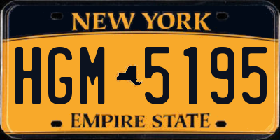 NY license plate HGM5195