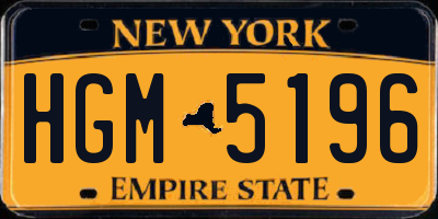 NY license plate HGM5196