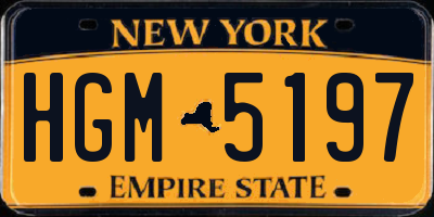 NY license plate HGM5197