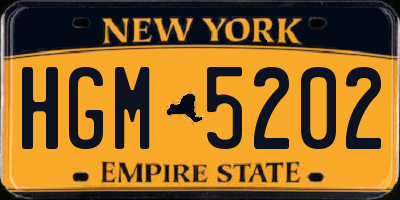 NY license plate HGM5202