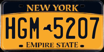 NY license plate HGM5207