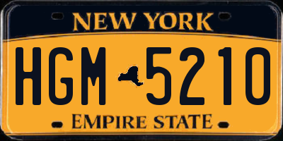 NY license plate HGM5210