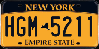 NY license plate HGM5211