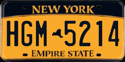 NY license plate HGM5214