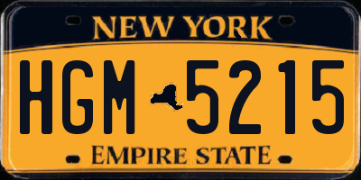 NY license plate HGM5215