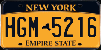 NY license plate HGM5216