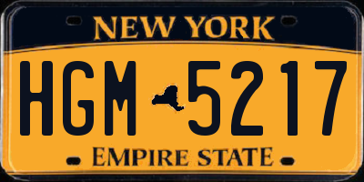 NY license plate HGM5217