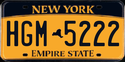 NY license plate HGM5222