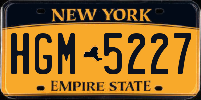 NY license plate HGM5227