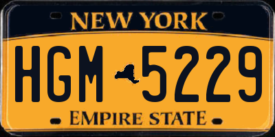 NY license plate HGM5229