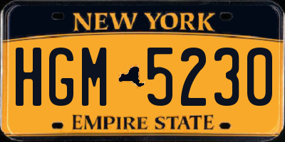 NY license plate HGM5230