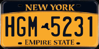 NY license plate HGM5231