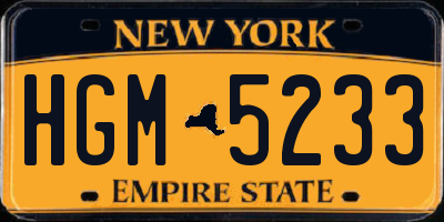 NY license plate HGM5233