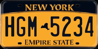 NY license plate HGM5234