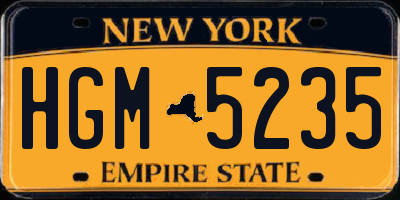 NY license plate HGM5235