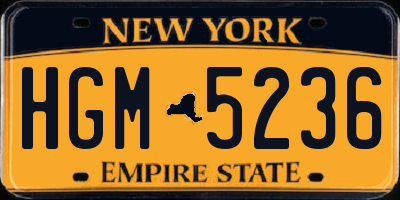 NY license plate HGM5236