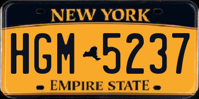 NY license plate HGM5237