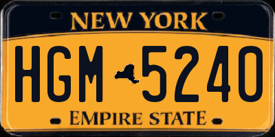 NY license plate HGM5240