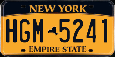 NY license plate HGM5241