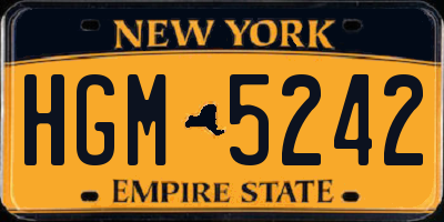 NY license plate HGM5242