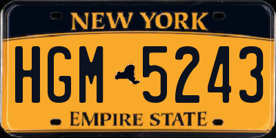 NY license plate HGM5243