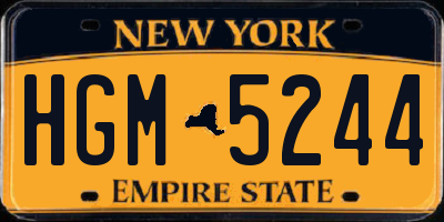 NY license plate HGM5244