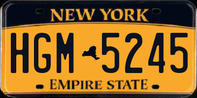 NY license plate HGM5245