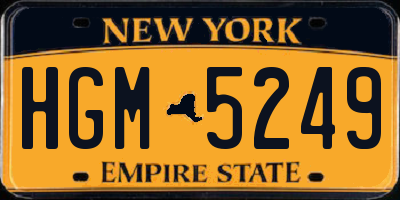 NY license plate HGM5249